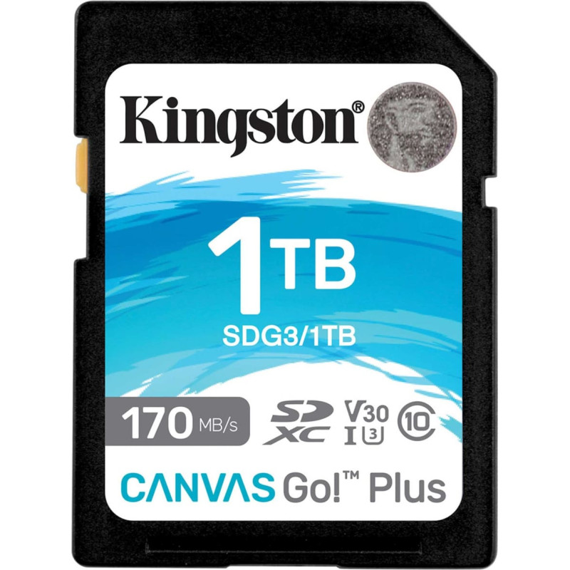 Kingston Canvas Go! Plus 1 TB SDXC, memory card (black, UHS-I U3, Class 10, V30)