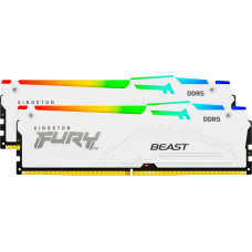 Kingston DDR5 - 64GB - 6400 - CL - 32 (2x 32 GB) dual kit (white, KF564C32BWAK2-64, FURY Beast RGB, INTEL XMP)