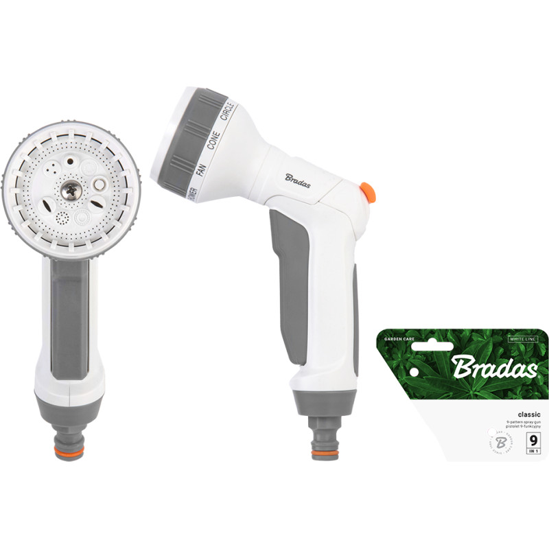 Bradas PISTOLET DO WODY 9-FUNKCYJNY CLASSIC /WHITE LINE