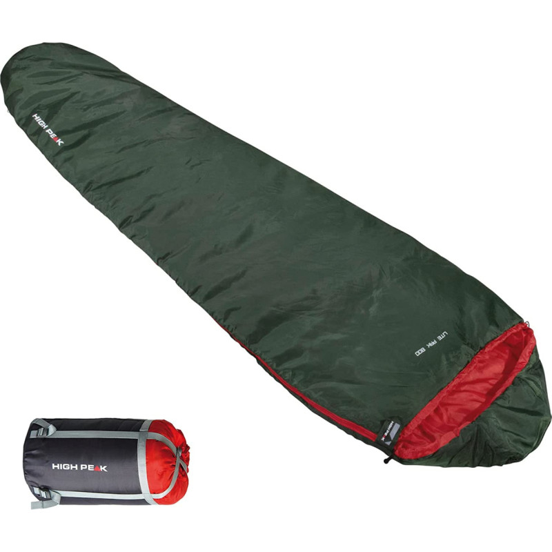 High Peak Lite Pak 800, sleeping bag (green/red)