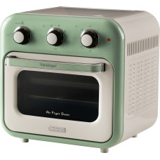 Ariete 3-in-1 Vintage Green Air Fryer and Mini Oven (white/light green, 1,350 watts, 16-liter cooking space, with viewing window)