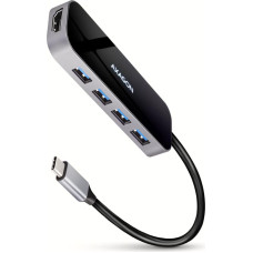 Axagon HMC-6H4A knyginių kompiuterių dokas / jungčių replikatorius Vielinis USB 3.2 Gen 1 (3.1 Gen 1) Type-C Juoda, Pilka