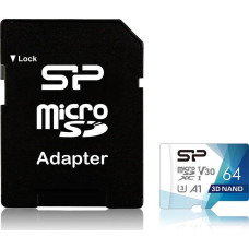 Silicon Power Tab Silicon Power Superior Pro MicroSDXC 64 GB Class 10 UHS-I/U3 A1 V30 (SP064GBSTXDU3V20AB)