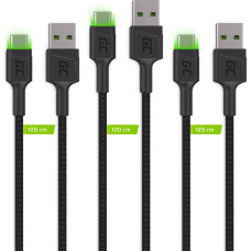 Green Cell Kabel USB Green Cell USB-A - USB-C 2 m Czarny (KABGCSET03)