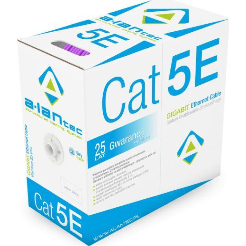 Alantec Cable F/UTP kat.5e LSOH 4x2x24AWG Dca 305m (FIOLET coating) 25 years warranty, quality test of INTERTEK laboratory (USA) ALANTEC - ALANTEC