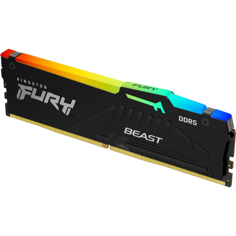 Kingston DDR5 32GB 5200 - CL - 40 - Single-Kit - DIMM - KF552C40BBA-32, fury beast RGB, black