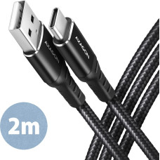 Axagon BUCM-AM20AB USB kabelis USB 2.0 2 m USB A USB C Juoda