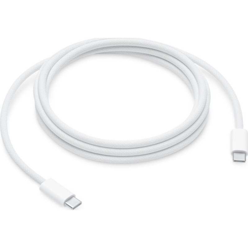 Apple USB 2.0 charging cable, USB-C plug > USB-C plug (white, 2 meters, sleeved, charging with up to 240 watts)