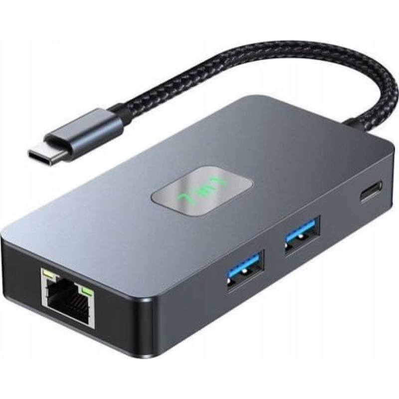 TB HUB USB TB Adapter USB C (7w1) HDMI USB SD/TF RJ45 PD