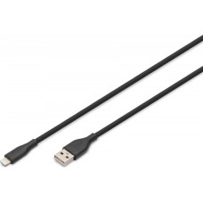 Digit Kabel USB DIGIT USB Silicone charging cable, USB-A - Lightning 0,5m, USB 2.0, 12W, black