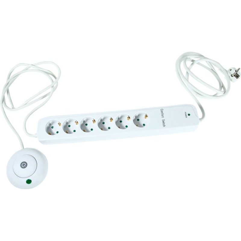 REV Multiple Socket Outlet 6-fold 1,5m with Foot Switch