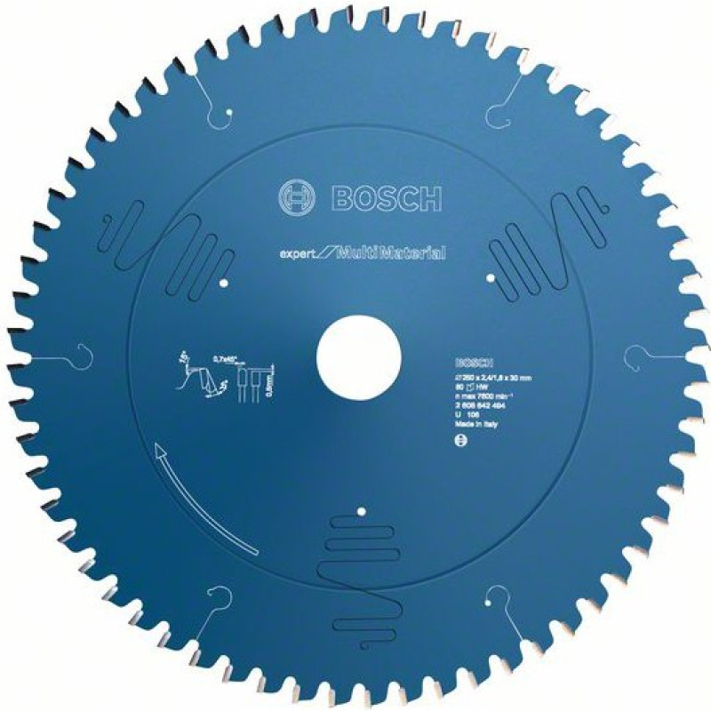 Bosch circular saw blade Expert for Multi Material, O 250mm, 80Z (blue)