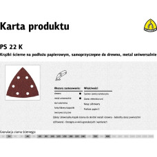 Klingspor KRĄŻEK ŚCIERNY SAMOPRZYCZEPNY TRÓJKĄTNY 96mm  PS22K gr.100 GLS15 /50szt.