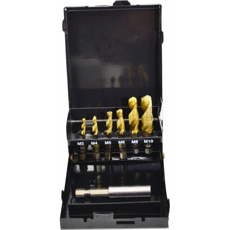 Awtools AW HEX HSS COMBINED TAP & DRILL BIT SET M3-M10 7pcs