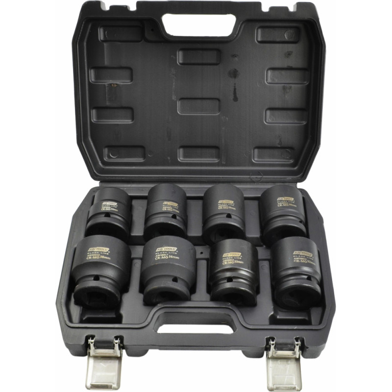 Awtools AW 3/4" HEX IMPACT SOCKET BIT 8pcs BLACK LINE