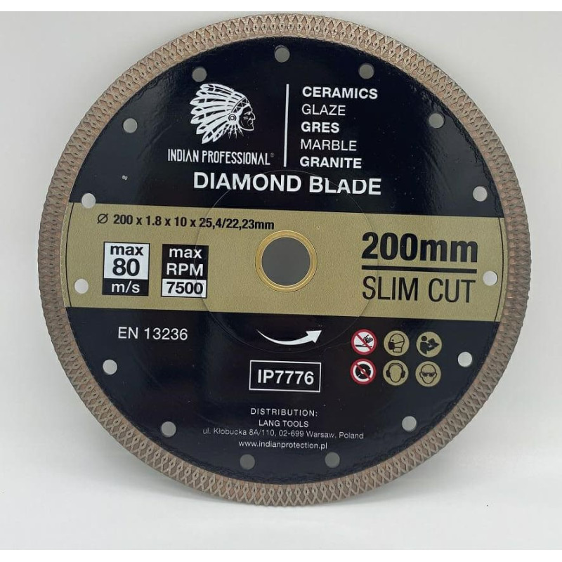 Indian Professional TARCZA DIAMENTOWA 200mm SLIM CUT  INDIAN PROFESSIONAL