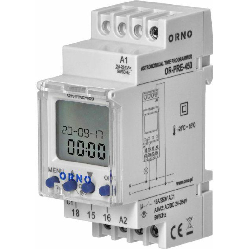 Orno PROGRAMATOR ASTRONOMICZNY NA SZYNĘ DIN, 1 WYJŚCIE