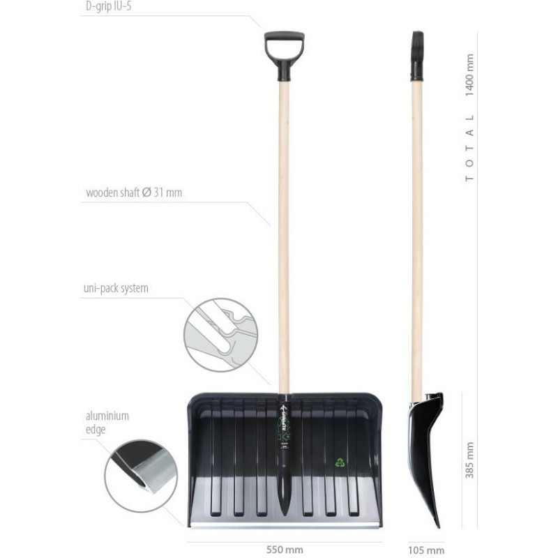 Prosperplast ŁOPATA DO ŚNIEGU ALPINUS ECO LISTWA ALUM.