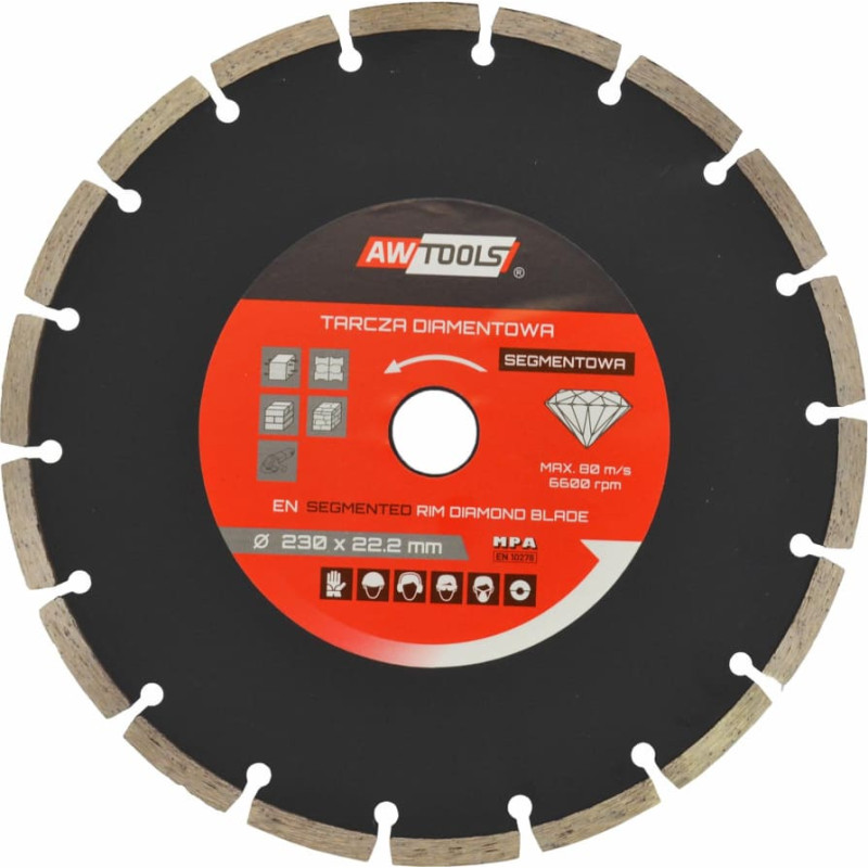 Awtools AW SEGMENTED RIM DIAMOND SAW BLADE 125 x 22.2