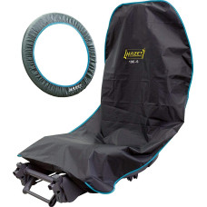 Hazet seat-steering wheel seat cover set 196-6 / 2, protective cover (black, waterproof, oil and grease repellent)