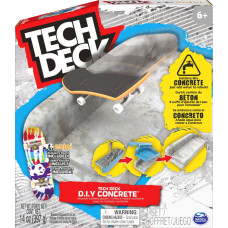 Spinmaster Spin Master Tech Deck - Concrete Build Your Own Fingerboard Ramp Toy Vehicle (Multicolored, Made From Reusable Concrete, With Fingerboard)