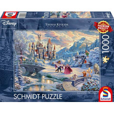 Schmidt Spiele Thomas Kinkade Studios: Disney - Beauty and the Beast, Magical Winter Evening (Limited Christmas Edition, 1000 pieces)