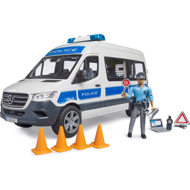 Bruder MB Sprinter police emergency vehicle with light & sound module, model vehicle