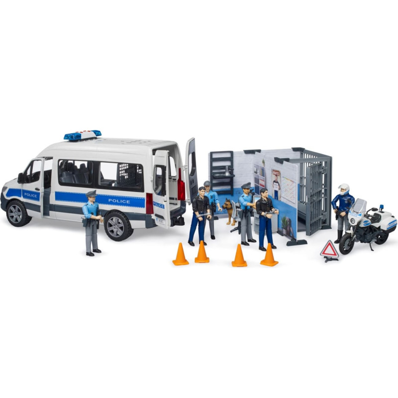 Bruder MB Sprinter police emergency vehicle with light & sound module, model vehicle
