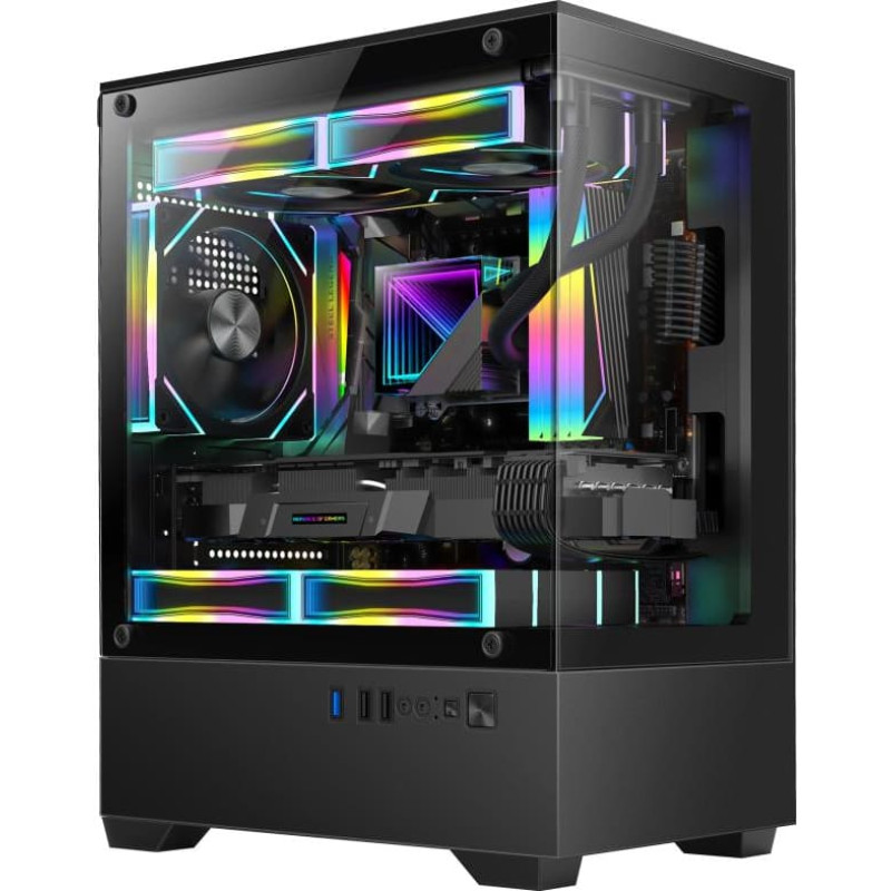 Golden Tiger Case|GOLDEN TIGER|Raider SL-2|MiniTower|Case product features Transparent panel|Not included|MicroATX|Colour Black|RAIDERSL-2