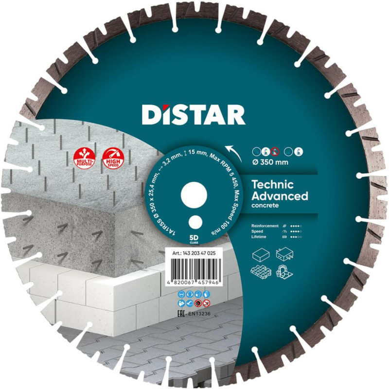 Distar TARCZA DIAMENTOWA TECHNIC ADVANCED 350 x 3,5/2,5 x 25,4mm
