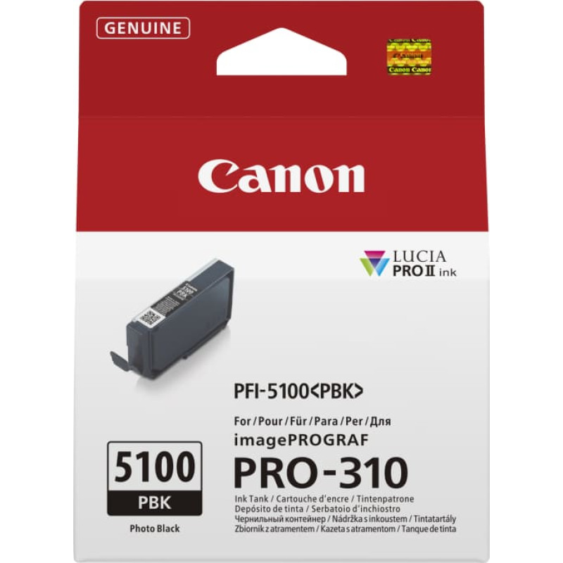Canon PFI-5100 PBK ra&scaron;alo kasetė 1 vnt Originalus Foto juoda