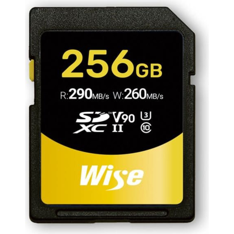 Wise SDXC UHS-II V90       256GB R:290MBs / W:260MBs   WI-SD-N256
