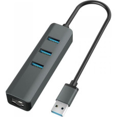 Vakoss HUB USB Vakoss 1x RJ-45  + 3x USB-A 3.0 (TC-4502X)