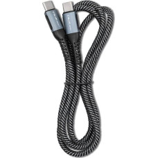 Qoltec USB cable Qoltec USB-C - USB-C 1 m Black and white (52357)