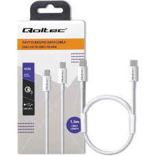 Qoltec USB cable Qoltec USB-C - USB-C 1.5 m White (52360)