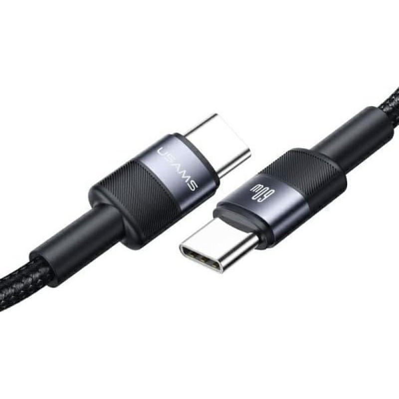 Usams Kabel USB Usams USAMS Kabel USB-C na USB-C 60W Fast Charging stalowy/tarnish SJ724USBSG01 (US-SJ724)