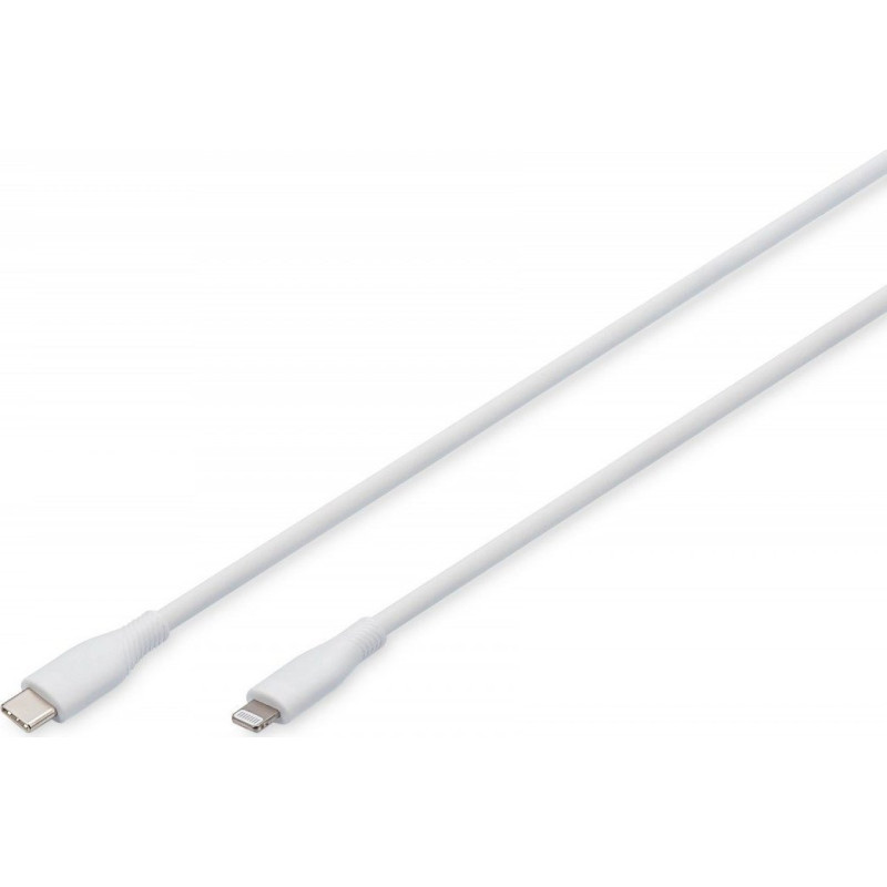 Digitus Kabel USB Digitus USB Silicone charging cable, USB-C - Lightning 1m, USB 2.0, 60W, white