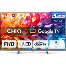 Chiq L32QM9G TV 32", FHD, QLED, metalická bezrámečková, smart, Google TV, Dolby Audio, HDR, Chromecast