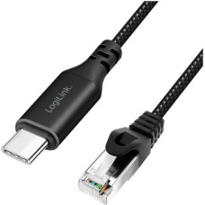 Logilink Kabel adapter LogiLink CU0413 Ethernet USB 3.2, C/M do RJ45/M, aktywny, 3 m