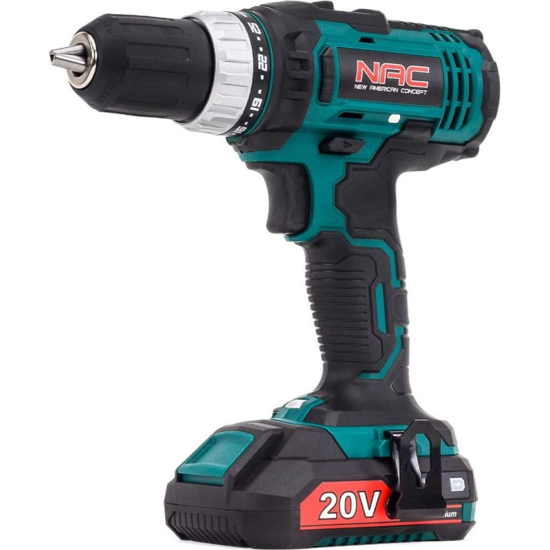 NAC Drilling machine NAC CDB1-LI-20V 20 V 1 x battery 2 Ah