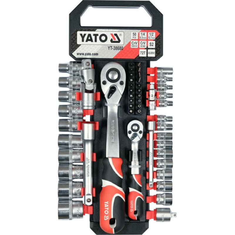 Yato ZESTAW KLUCZY   51el  1/2" / 1/4"