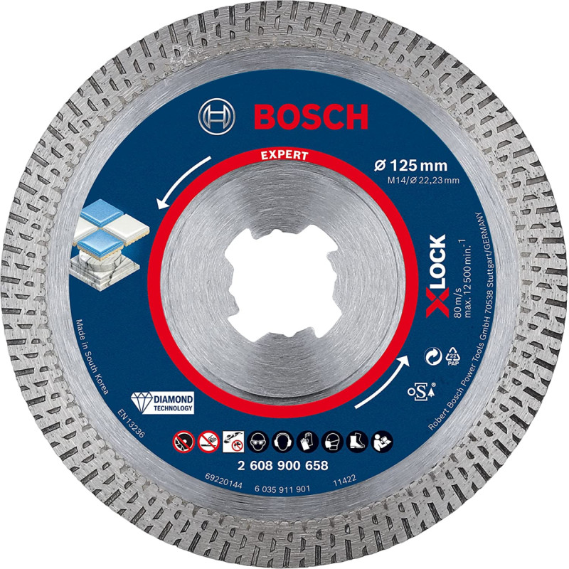 Bosch X-Lock HC Dia TS 125x22.23x1.6x10 - 2608900658 EXPERT RANGE