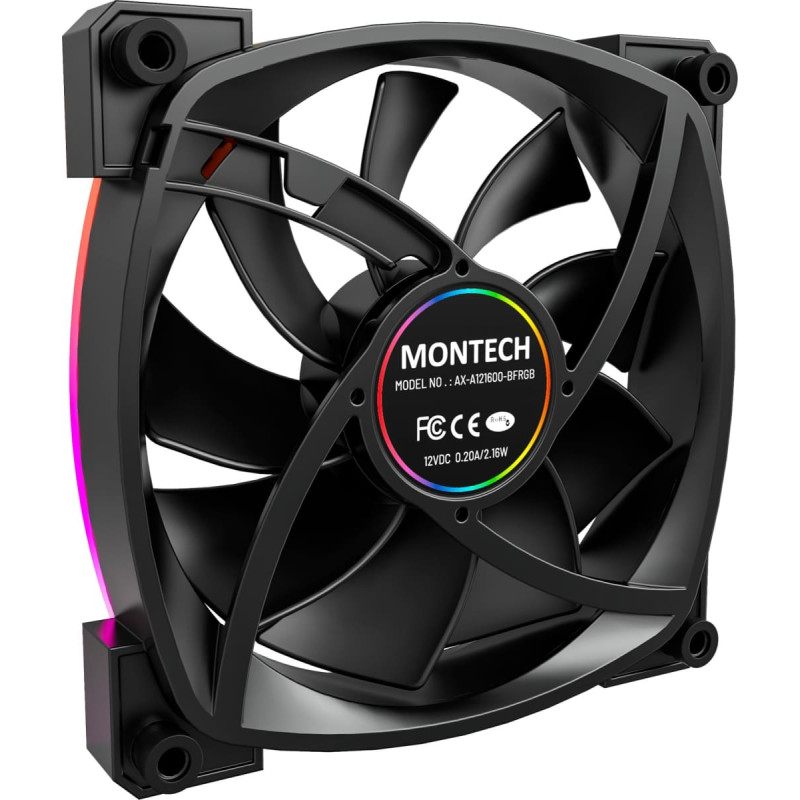 Montech AX120 PWM 120x120x25, case fan (black, pack of 3)