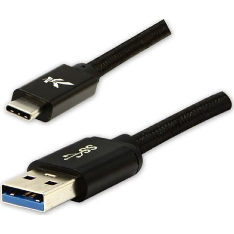 Logo USB cable Logo USB-A - USB-C 1 m Black