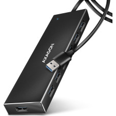 Axagon HUE-F7A 7x USB 3.2 Gen 1 ALU FLAT hub micro power IN 1m USB-A USB 3.2 Gen 1 (3.1 Gen 1) Type-A 5000 Mbit/ai Juoda