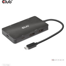 Club 3D CLUB3D CSV-1598 knyginių kompiuterių dokas / jungčių replikatorius USB 3.2 Gen 2 (3.1 Gen 2) Type-C Juoda
