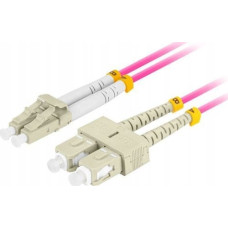 Lanberg Patchcord światłowodowy Lanberg MM LC/UPC-SC/UPC DUPLEX 3.0MM OM4 50/125 LSZH 3m fioletowy