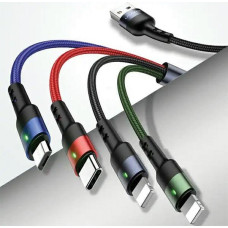 Usams Kabel USB Usams Usams Kabel Pleciony U26 4W1 1.2M 2A Fast Charge (2Xlightning/Microusb/Usb-C) Sj317Usb01 (Us-Sj317)
