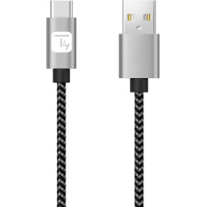 Techly ICOC MU2AC-010-AL USB kabelis USB 2.0 1 m USB A USB C Juoda, Pilka