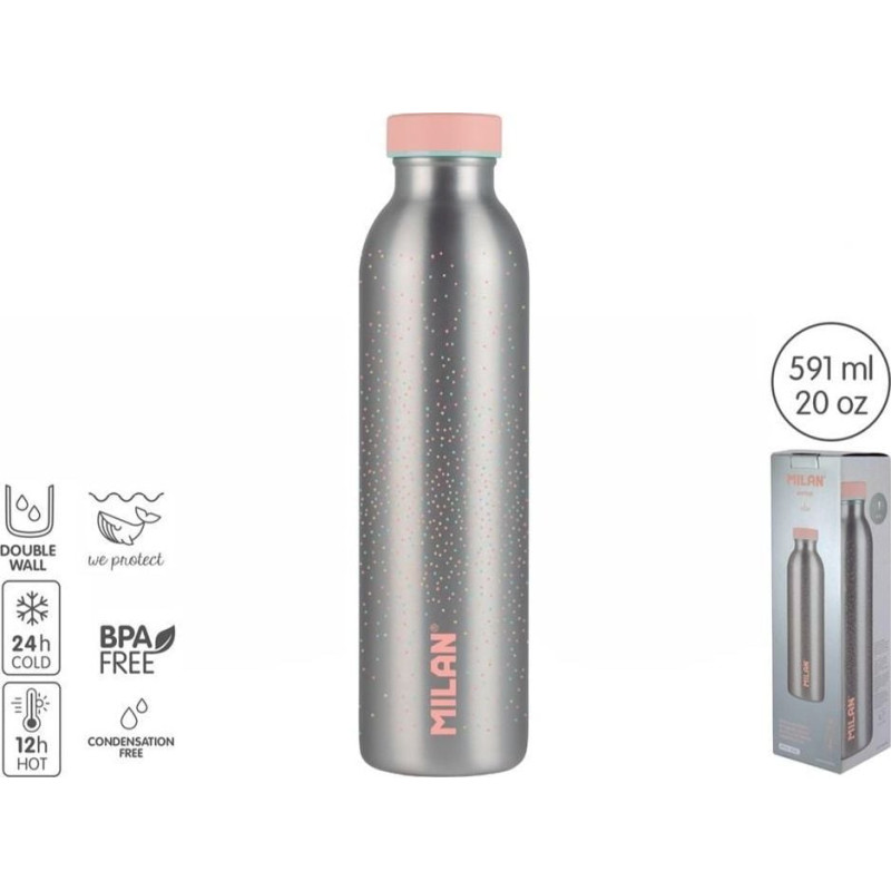 Milan Butelka termiczna 591ml Silver MILAN